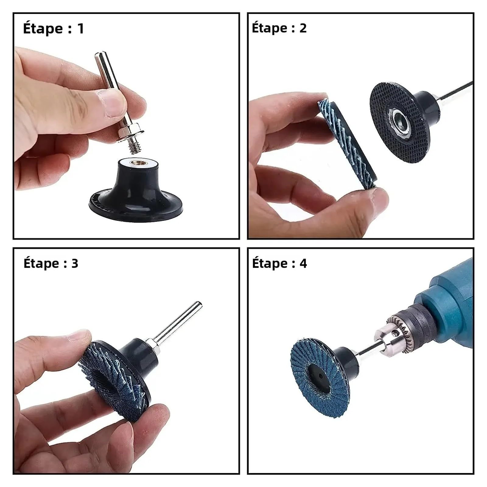 6/10/22/42 Pezzi Disco Lamellare Con Blocco Rapido Da 2 Pollici Disco Abrasivo A Grana 40/60/80/120 Con Supporto For Tampone Disco Condizionato For La Macinazione(42 Pcs)