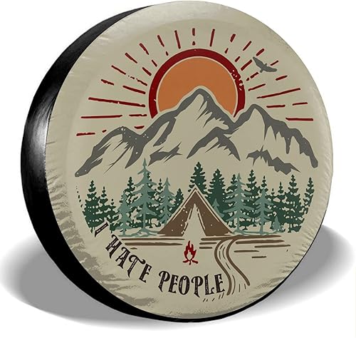 Gwomo I Hate People - Funda para neumático de repuesto resistente a la intemperie, ajuste universal para remolque, RV, SUV, camión, cámper, remolque Gwomo I Hate People - Funda para neumático de repuesto resistente a la intemperie, ajuste universal para remolque, RV, SUV, camión, cámper, remolque