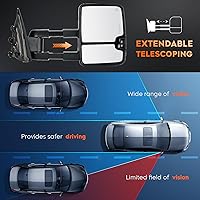 Vista 7 de Youxmoto Espejos de remolque aptos para Chevy 14-18 para GMC; Sierra Silverado 1500 2500HD 3500HD 2014-2018 Espejos de camioneta con calefacción