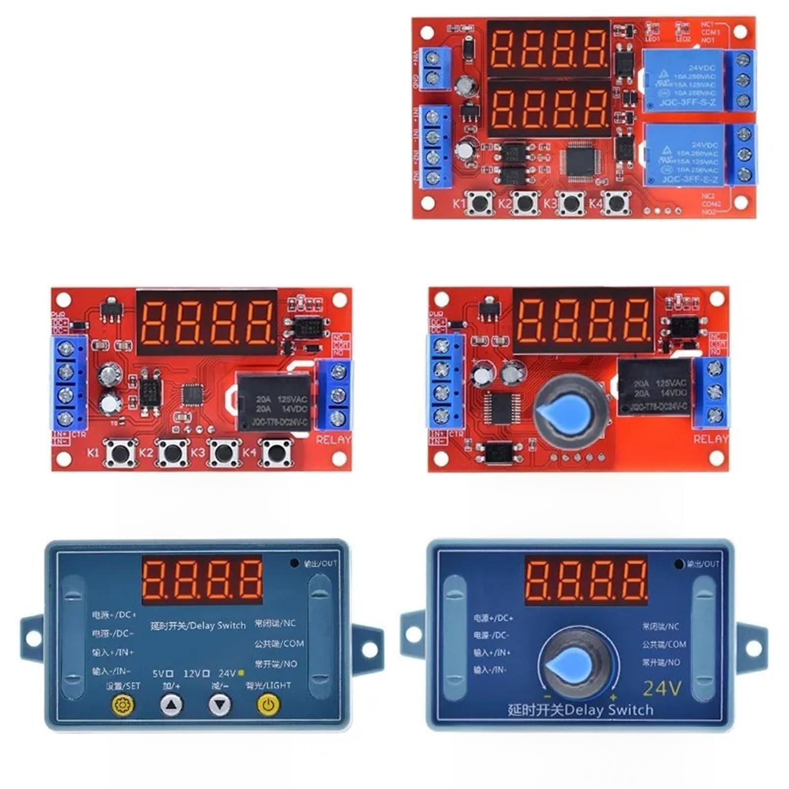 1 szt. DC 5 V 12 V 24 V 10 A Regulowany moduł przekaźnika czasowego 32 tryby LED Zegar sterujący cyfrowy przełącznik cyklu impulsowego(24 V Dual Way)