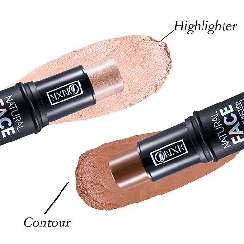 Miniatura 3 de ONXK Lápiz de contorno de crema de maquillaje resaltador, fácil de aplicar, bronceador natural y barra de rubor, no grasa e impermeable, para