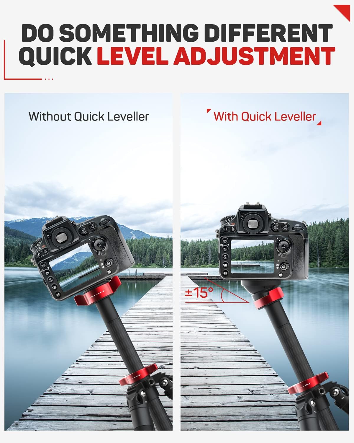 IFOOTAGE Tripod Leveling Base Aluminum Alloy Leveler Adjusting Plate Compatible with Canon,Nikon,and DSLR Cameras with 3/8" Thread, Tripods & Monopods with 3/8" Thread, +/-15° Tilt (QL-I)