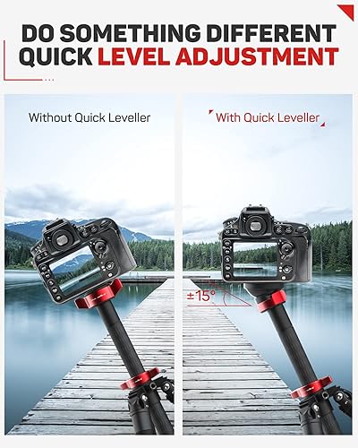Miniatura 2 de IFOOTAGE Base de nivelación de trípode de aleación de aluminio nivelador placa de ajuste compatible con cámaras Canon, Nikon y DSLR con rosca de 3/8