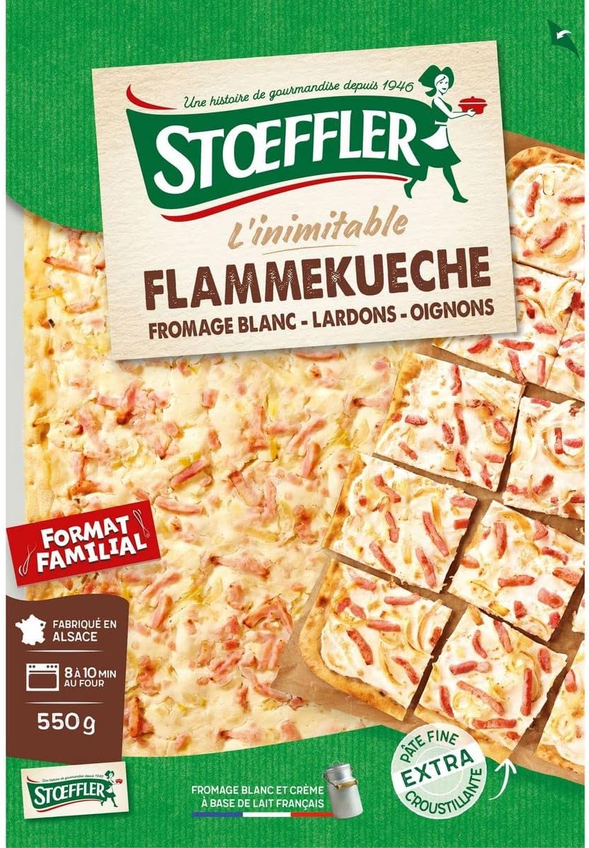 STOEFFLER Alsacian pizza pastry - Flammekueche cheese bacon onion authentic XXL 550g