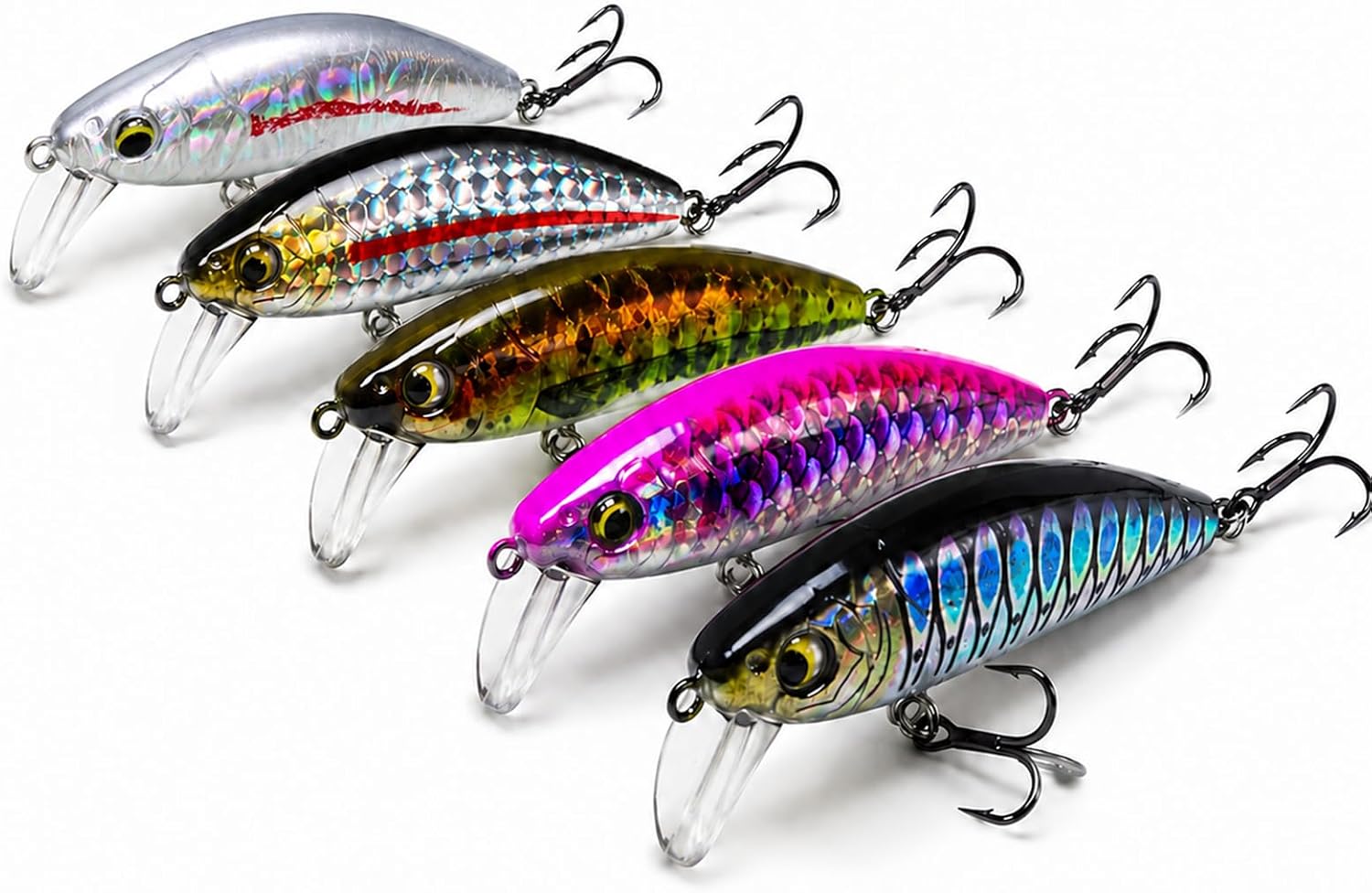 5PCS Sinking Jerkbait Fishing Lures, Long Casting Minnow Har