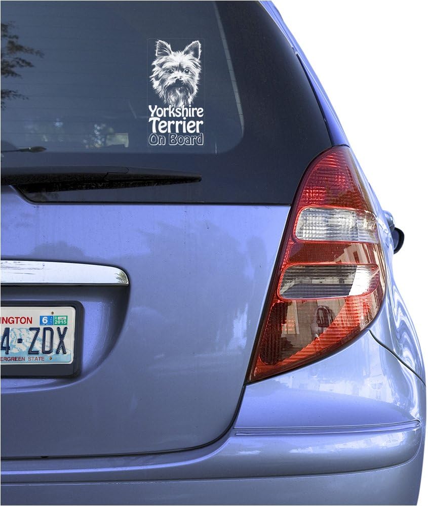 Yorkshire Terrier Clear Vinyl Decal Sticker for Window, Yorkie Dog Sign Art Print - Image 2