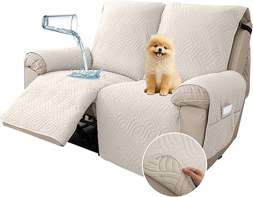 Miniatura 19 de Deep Dream Fundas para sofá 100% impermeables, fundas acolchadas antideslizantes para sofá de 3 cojines, funda de sofá para perros, funda lavable,