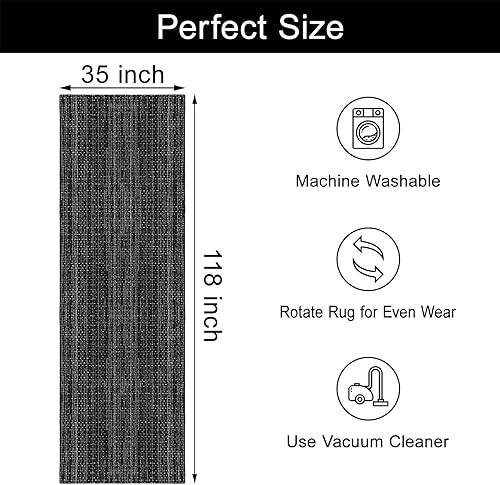 Miniatura 2 de Alfombra de pasillo larga Alfombras de pasillo de cocina 3 x 10 Alfombra lavable Alfombra tejida Alfombra acentuada tribal para interiores y