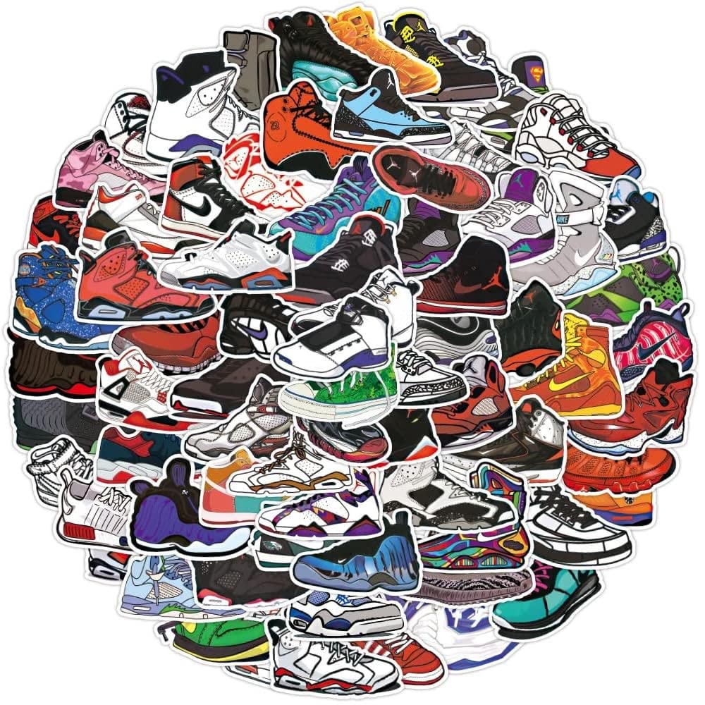Yangsiw Shoose 50Pcs Basketball Stickers, Multicolor Cartoon Vinyl Pvc Stickers, Water Resistant, Decorate Laptops, Cars, Skateboards, Etc.