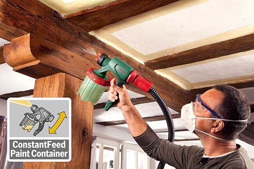 Bosch Home and Garden 1000 ml Paint Spray System PFS 5000 E (2X Paint Tanks 1000ml, Nozzle for Wall Paint/Glazes/Varnish, Colour Filter, Cleaning Brush, Box, 1200 Watts) - 4