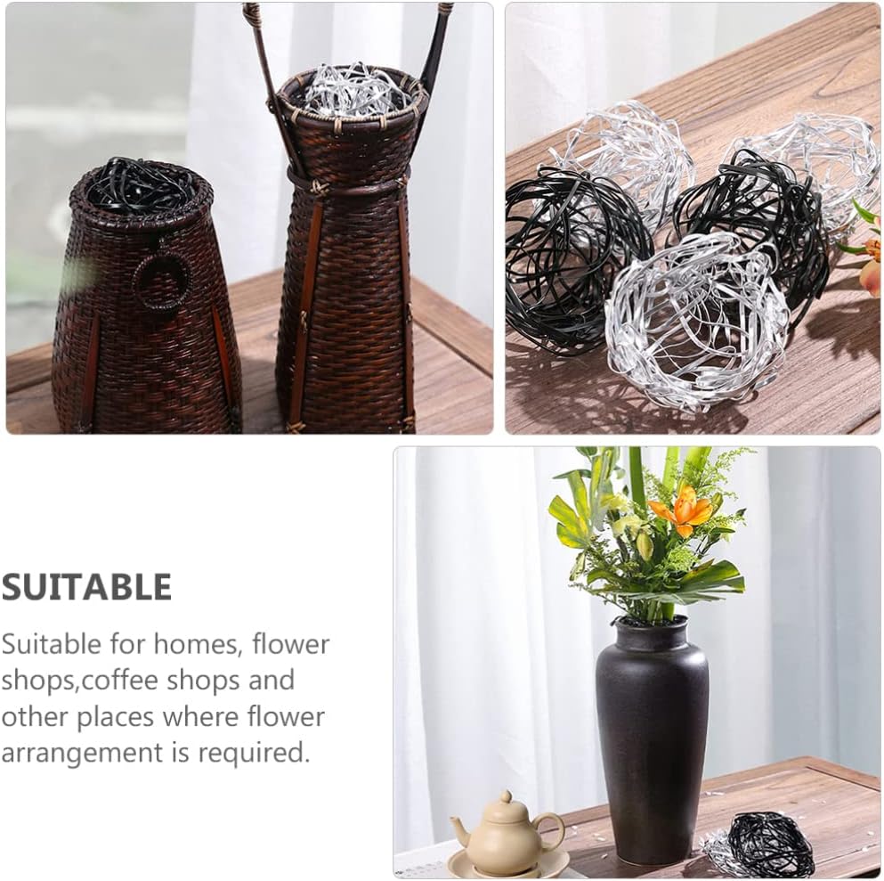 2pcs Floral Cage Arrangement Holder Aluminum Alloy Wire Ball Arranger Fixed Tools Floral Lid Organizer for Arrangement Plant Fixation Black