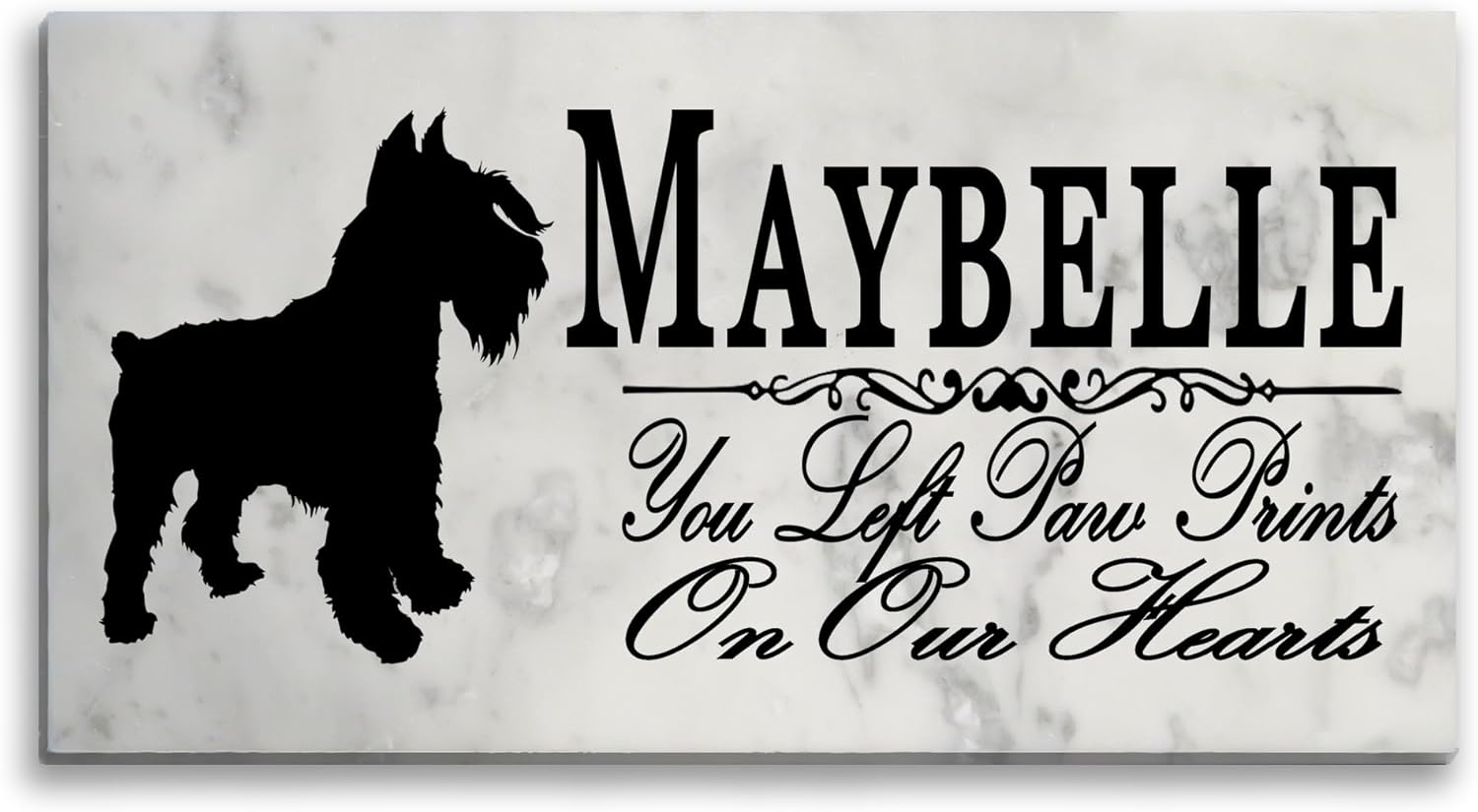 Broad Bay Schnauzer Dog Memorial Plaque - Personalized Stone Marker or Indoor Memory Gift - Custom Garden Sign or Outdoor Grave Headstone
