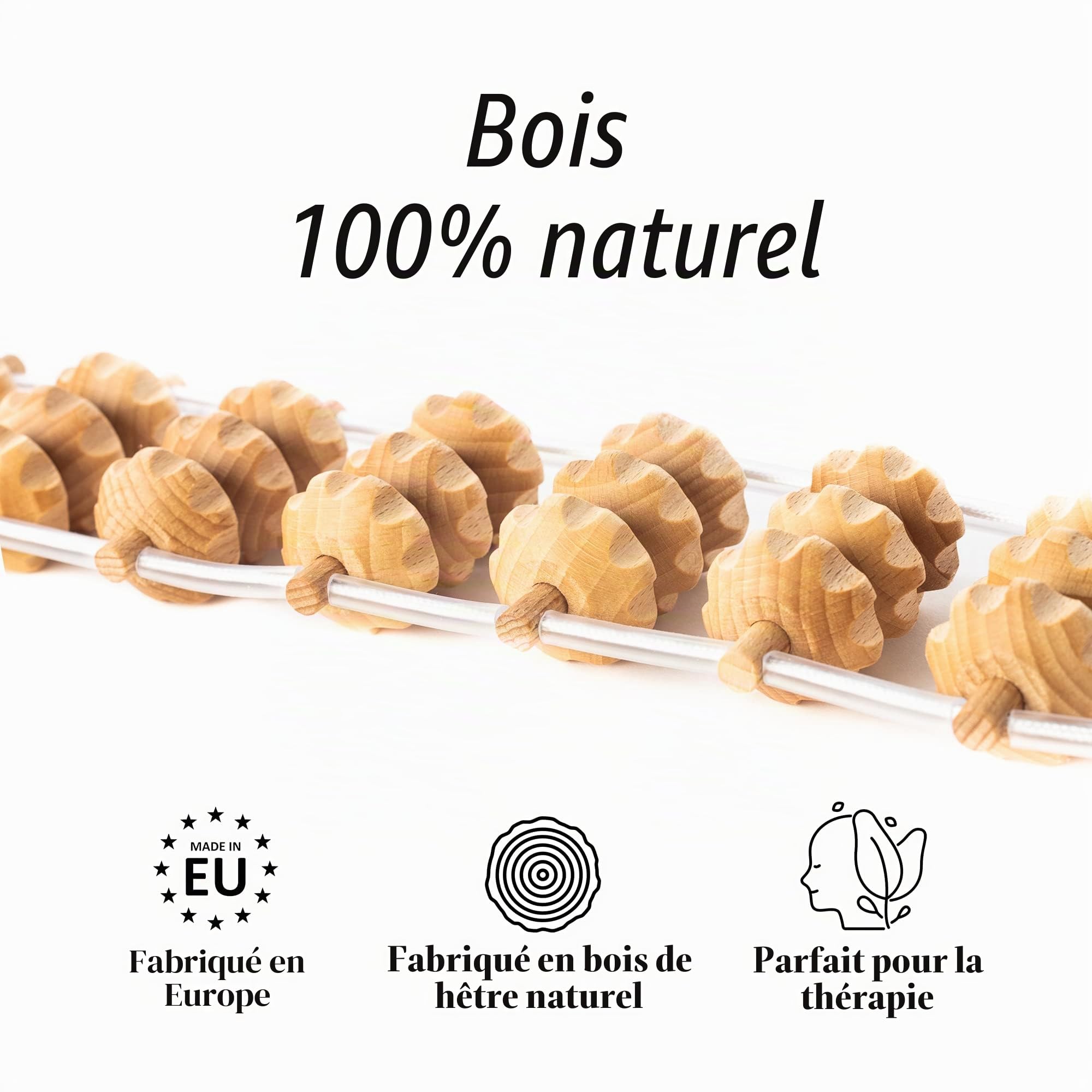Tuuli Accessories Masseur pour Dos Muscles Rouleau de Massage Appareil Bois 120 cm (40 x 7 cm Surface de Roulement)