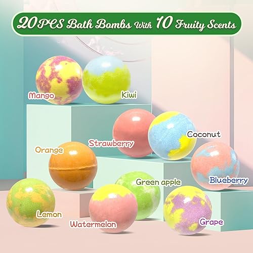 Miniatura 8 de Bombas de baño para niños con juguetes sorpresa en el interior, paquete de 20 bombas de baño para niños con juguetes que brillan en la oscuridad,