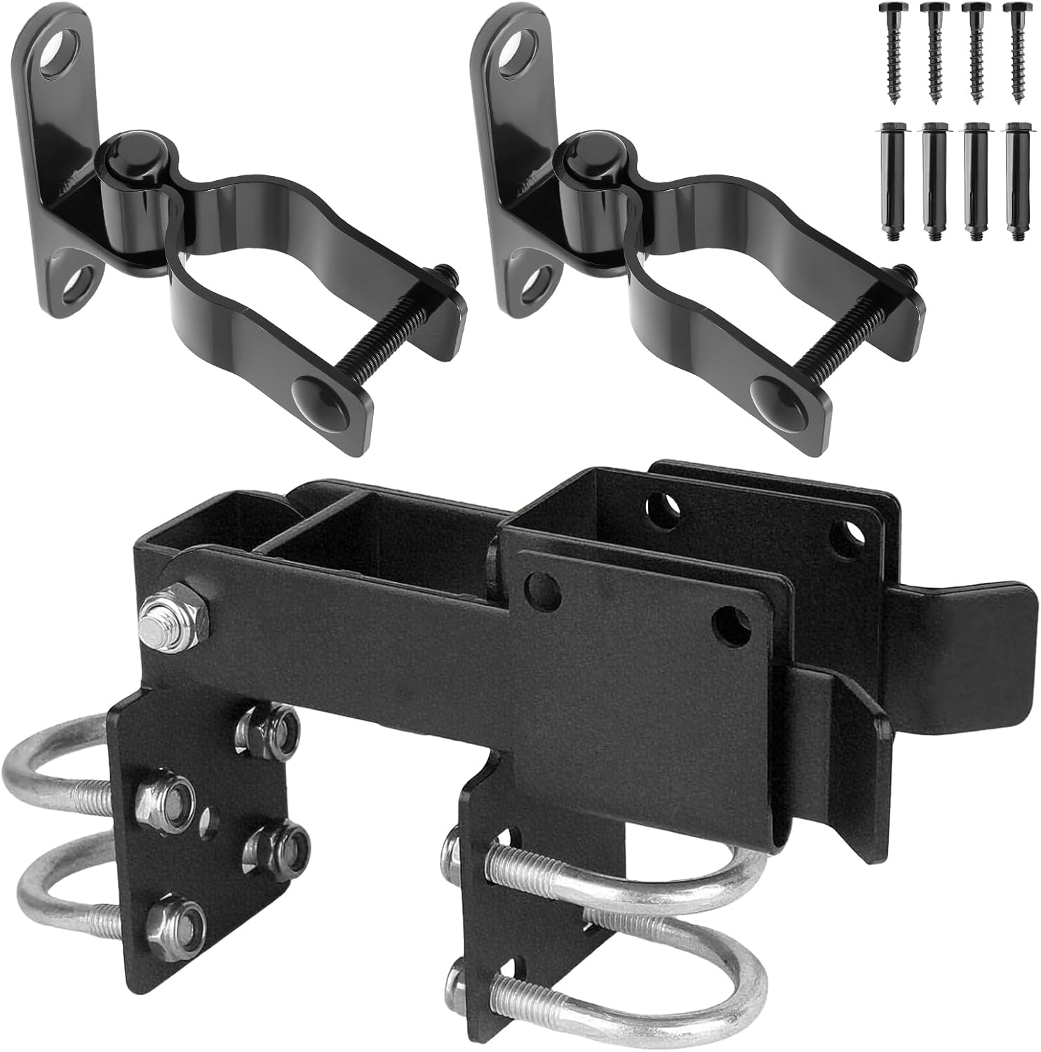Chain Link Double Gate Latch+2 Pack Stainless Steel 1-3/8 Inch Gate Hinge