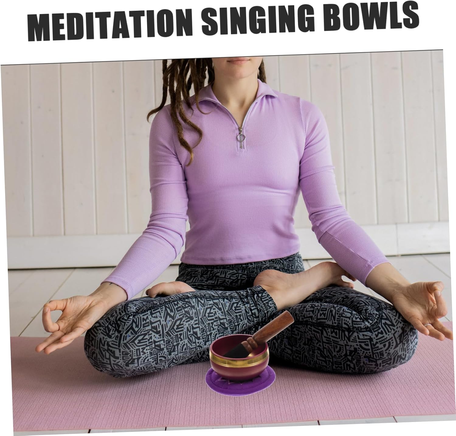 ibasenice 1set Meditation Singing Bowl Nepalese Copper Bowl with Mallet Cushion for Mindfulness Yoga and Relaxation Calming Sound for Meditation