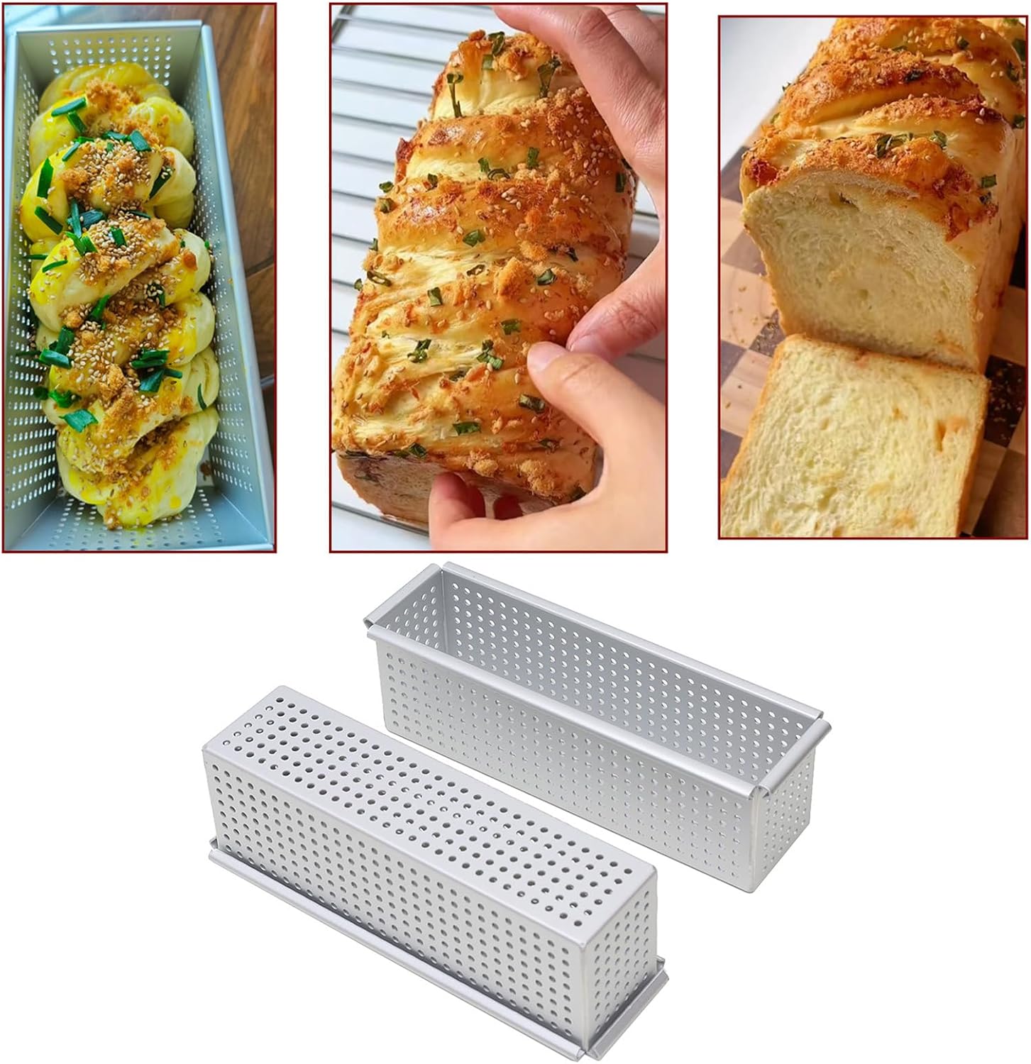 Rectangular Aluminum Baking Tray with Ventilation Cavities Not Stick Face for Bread Cake Preparation Commercial Kitchen Tool Square Baking Extent
