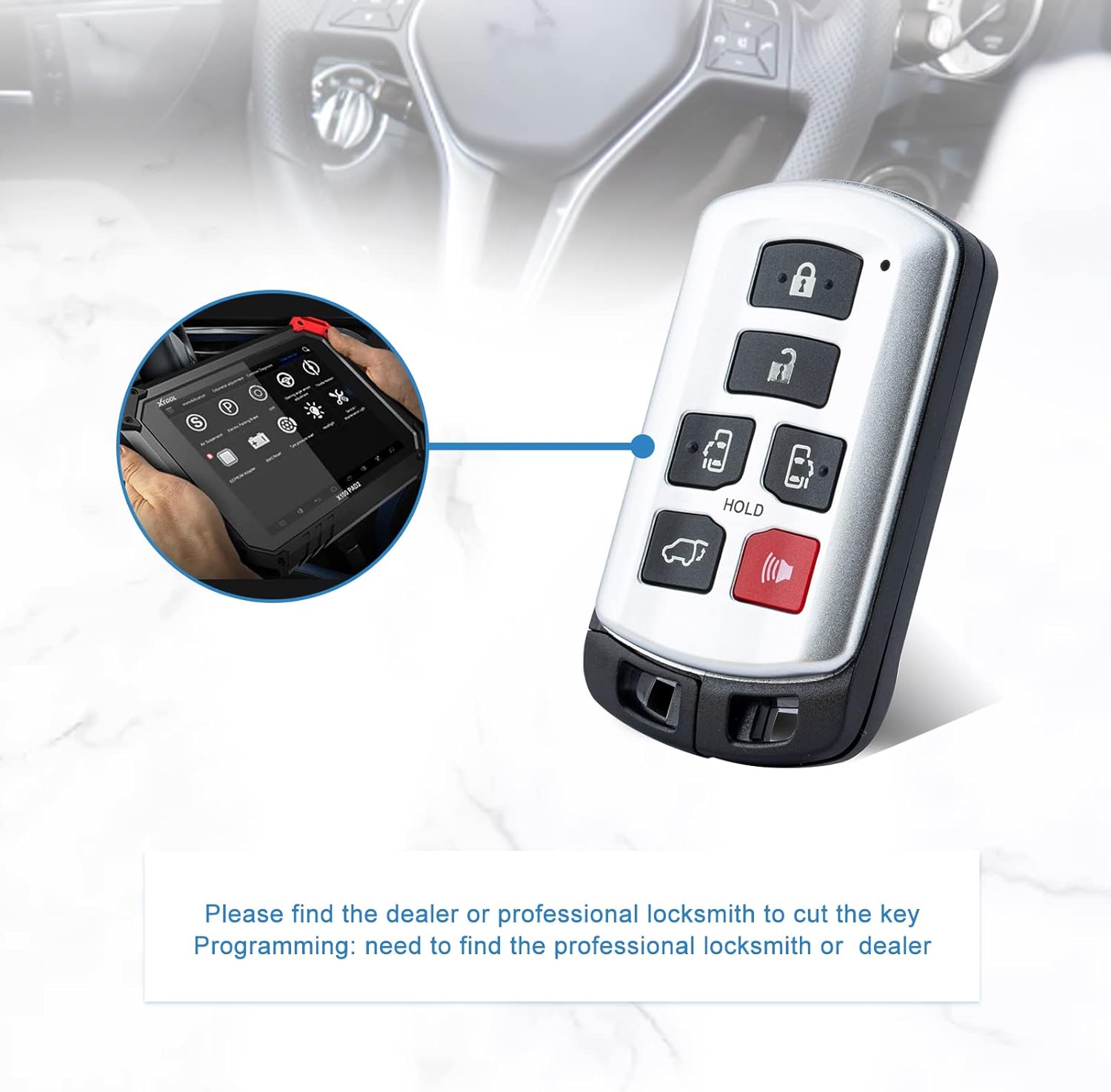 Smart car Key fob Replacement for 2011 - 2019 Toyota Sienna Keyless Remote with FCC ID: HYQ14ADR Keyless Entry Uncut Transponder (Single)