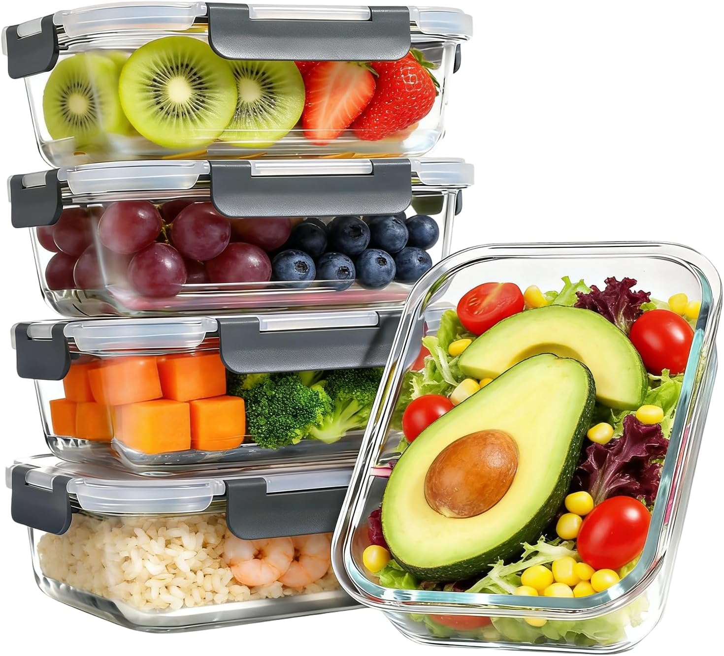 5 Pack Glass Food Storage...
