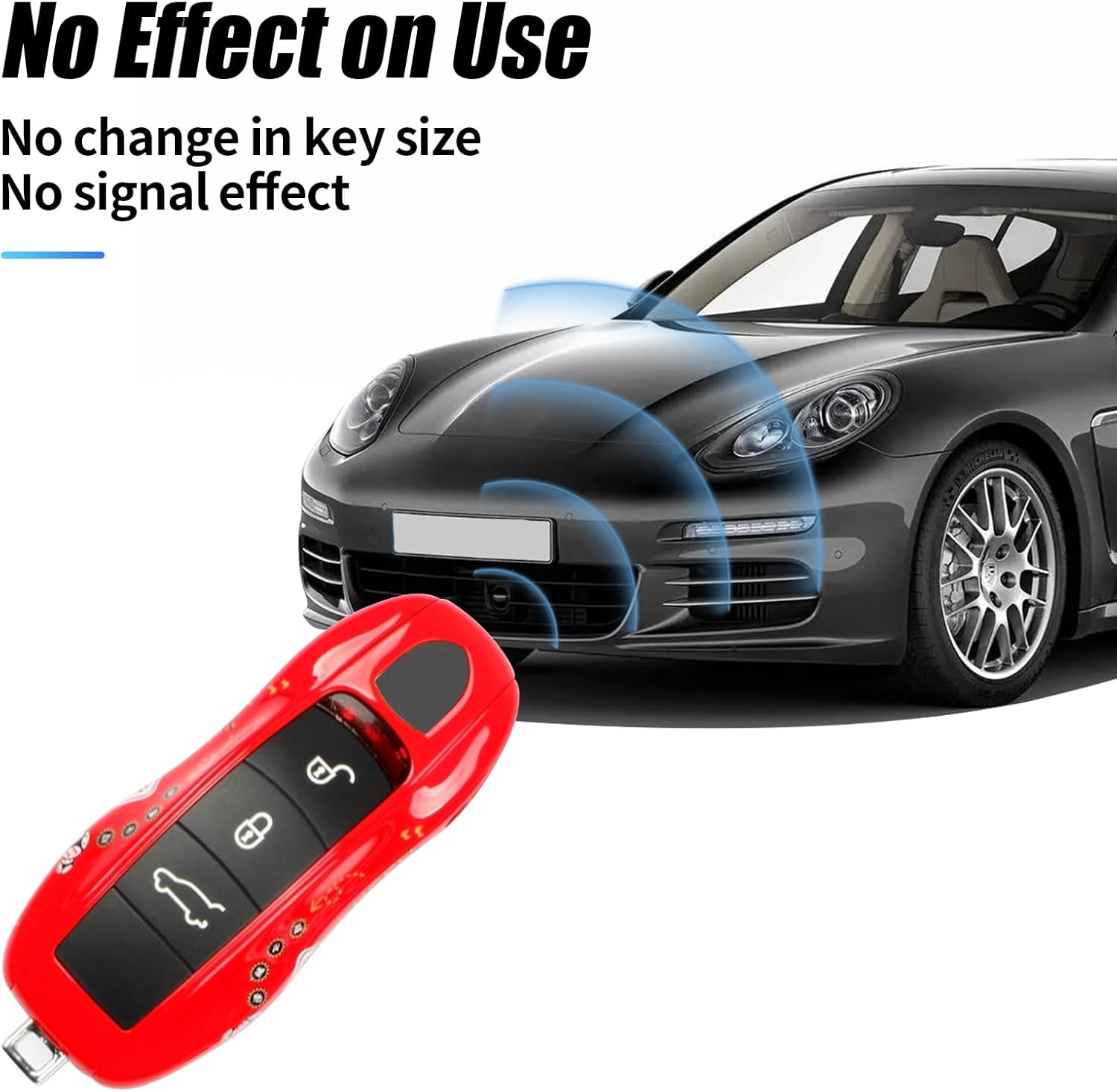 Chinese Red Key Fob Cover Compatible with Porsche Key Shell Key Fob Shell Replacement Compatible with Porsche Cayenne Panamera 911 718 Macan Boxster Cayman Old Style - Image 7