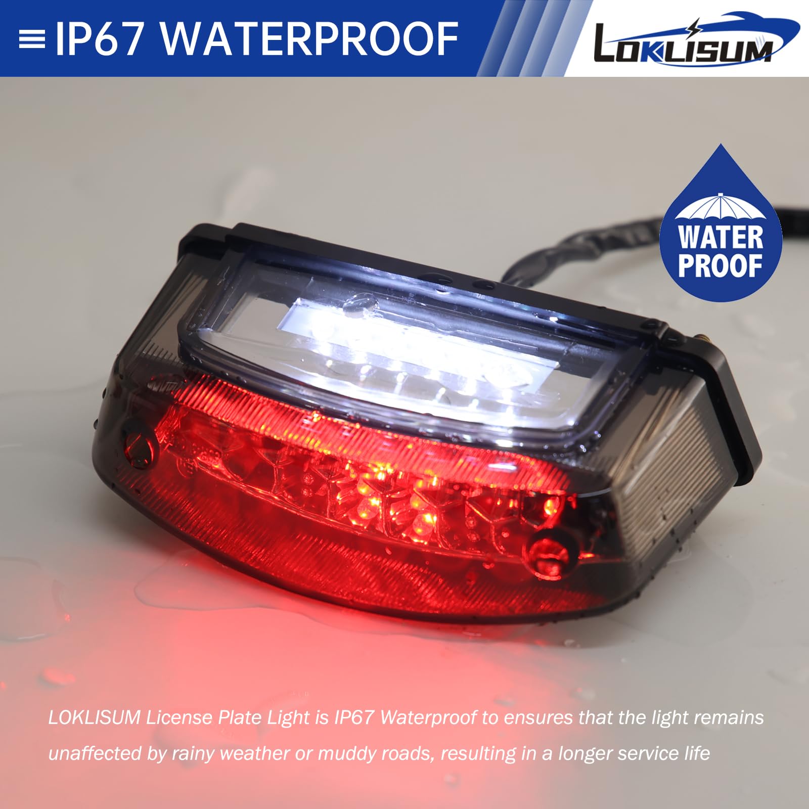 Fanale Posteriore Moto 12V, 21LED Luce Targa Moto Omologata E24, Luce Freno Luce Stop Universali Compatibile con Monster 400 620 695 750 800 900 S2R S4R ATV Scooter Cafe Racer Dirt Bike