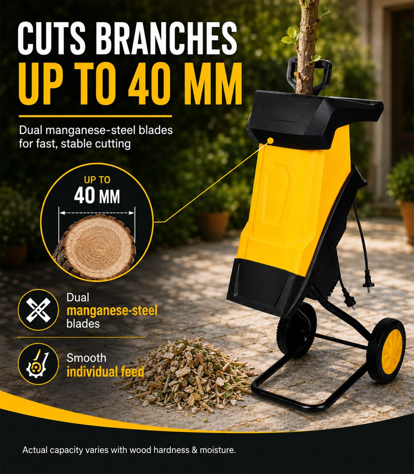Broyeur De Branches Électrique -Jardin Domestique 50m
