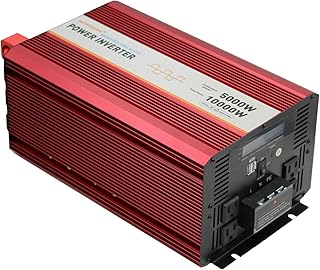 5000W 12V Modified sine Wave Power Inverter,Peak 10000 watt, Car/Truck DC 12V to 110V 4AC Converter, 2X 2.4A USB Ports,with 18W Type-C Quick Charge Port,LCD Digital Display MOVFFGGRM