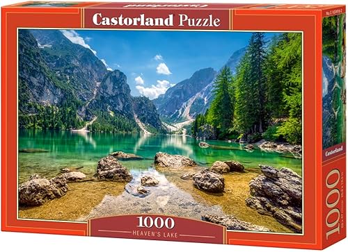 CASTORLAND Rompecabezas de 1000 piezas tren de vapor lago del cielo Pragser Wildsee in The Dolomitas Italia rompecabezas para adultos Castorland