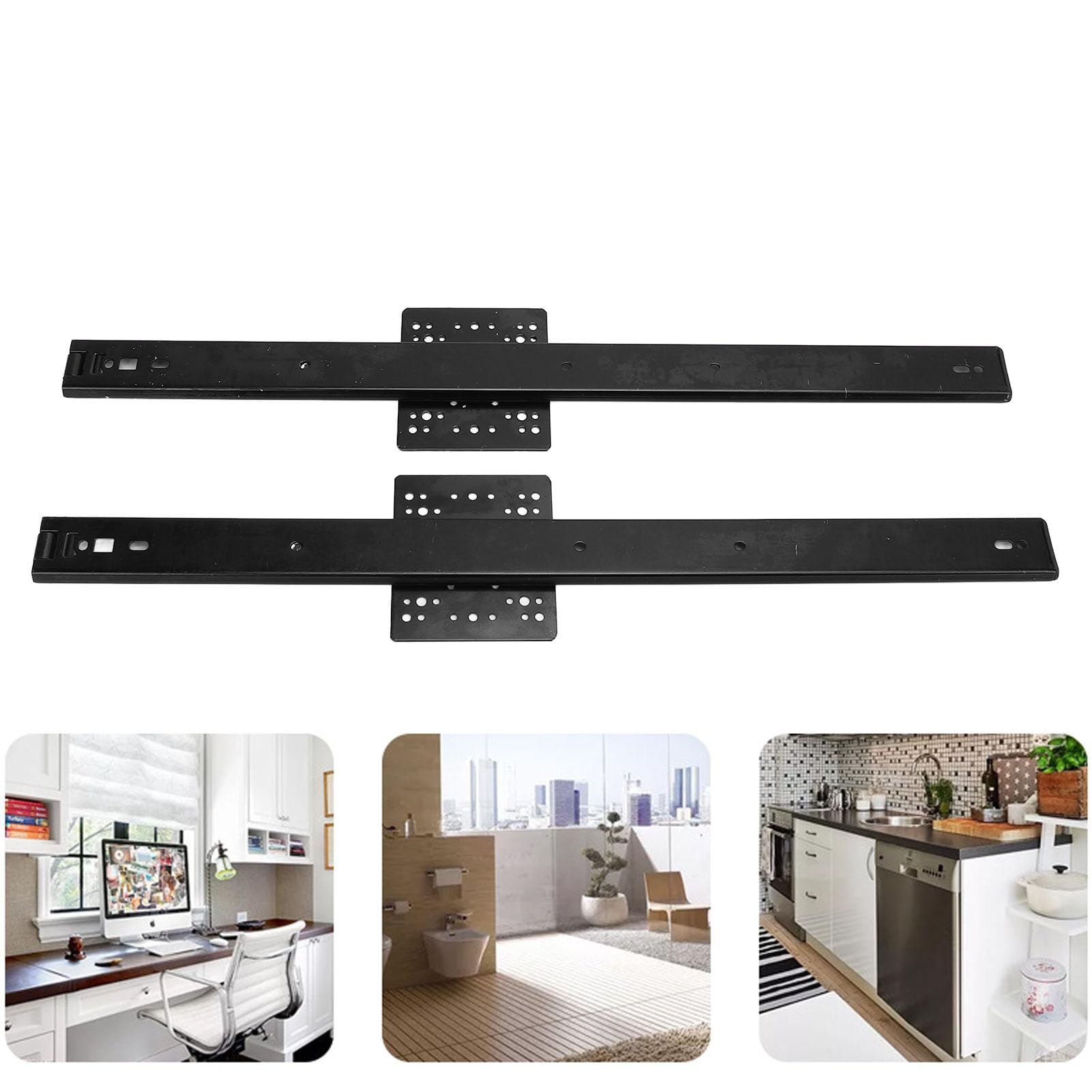 1 par de Rieles de Puerta Corredera Ocultos de 20 Pulgadas, 35 Mm de Ancho, 20 Kg de Carga, para Puerta Corredera Oculta, Corredera de Puerta de Armario, Capacidad de Servicio