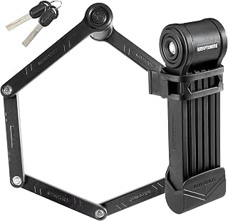 Kryptonite Keeper 510 Folding Bike Lock - 100cm 3mm Hardened Steel, Lightweight Portable with Bracket for E-Bikes, Scooters, MTB