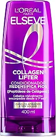 L'Oréal Paris Elseve Collagen Lifter Condicionador Redensificador com Colágeno Vegetal, Aumenta a Densidade e o Volume dos Fios Finos, Hidratação Profunda 400ml