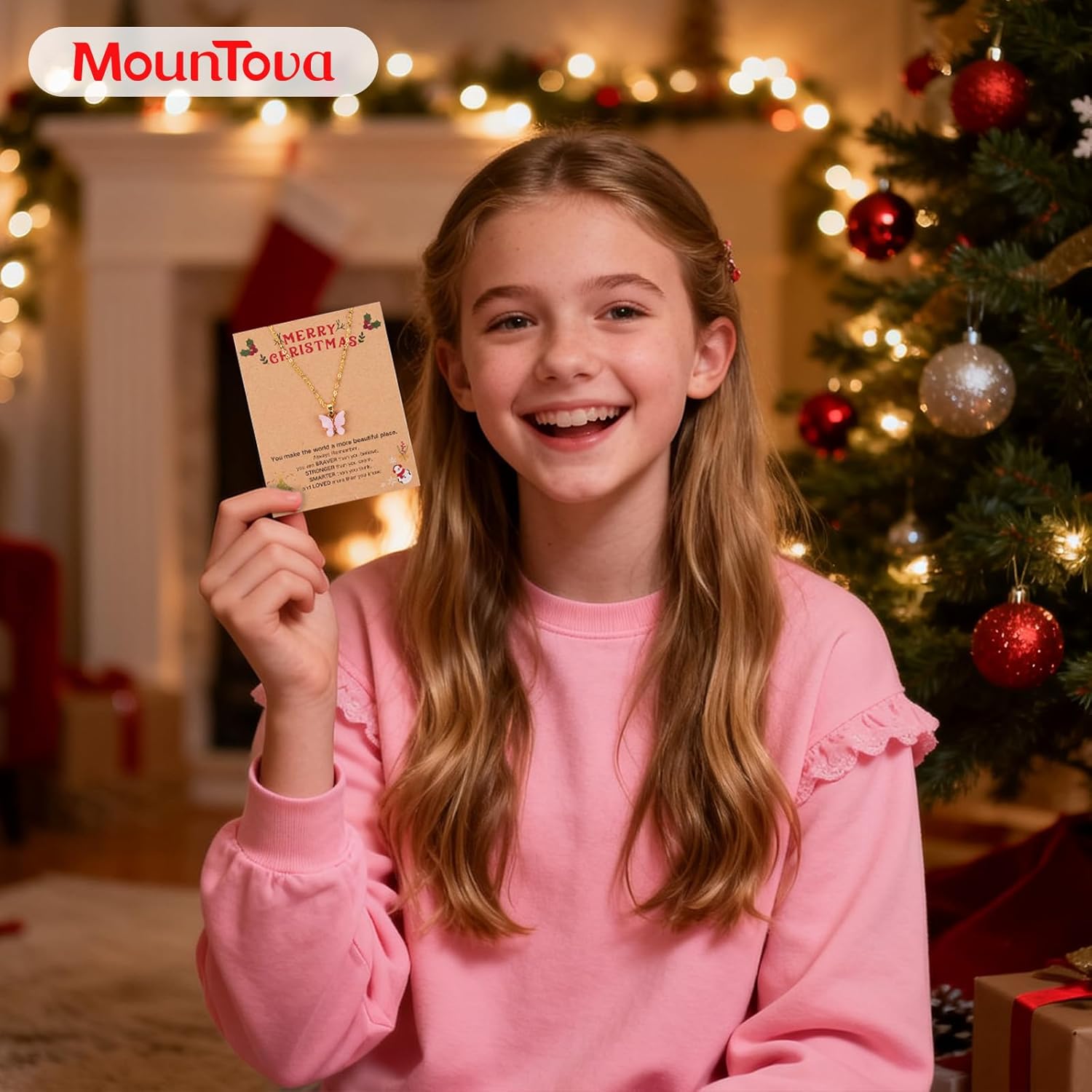 Pink Butterfly Necklace for Girls – Adjustable Pendant Chain, Everyday Jewelry for Teens & Women, Gift for Birthday or Special Occasion - Image 5