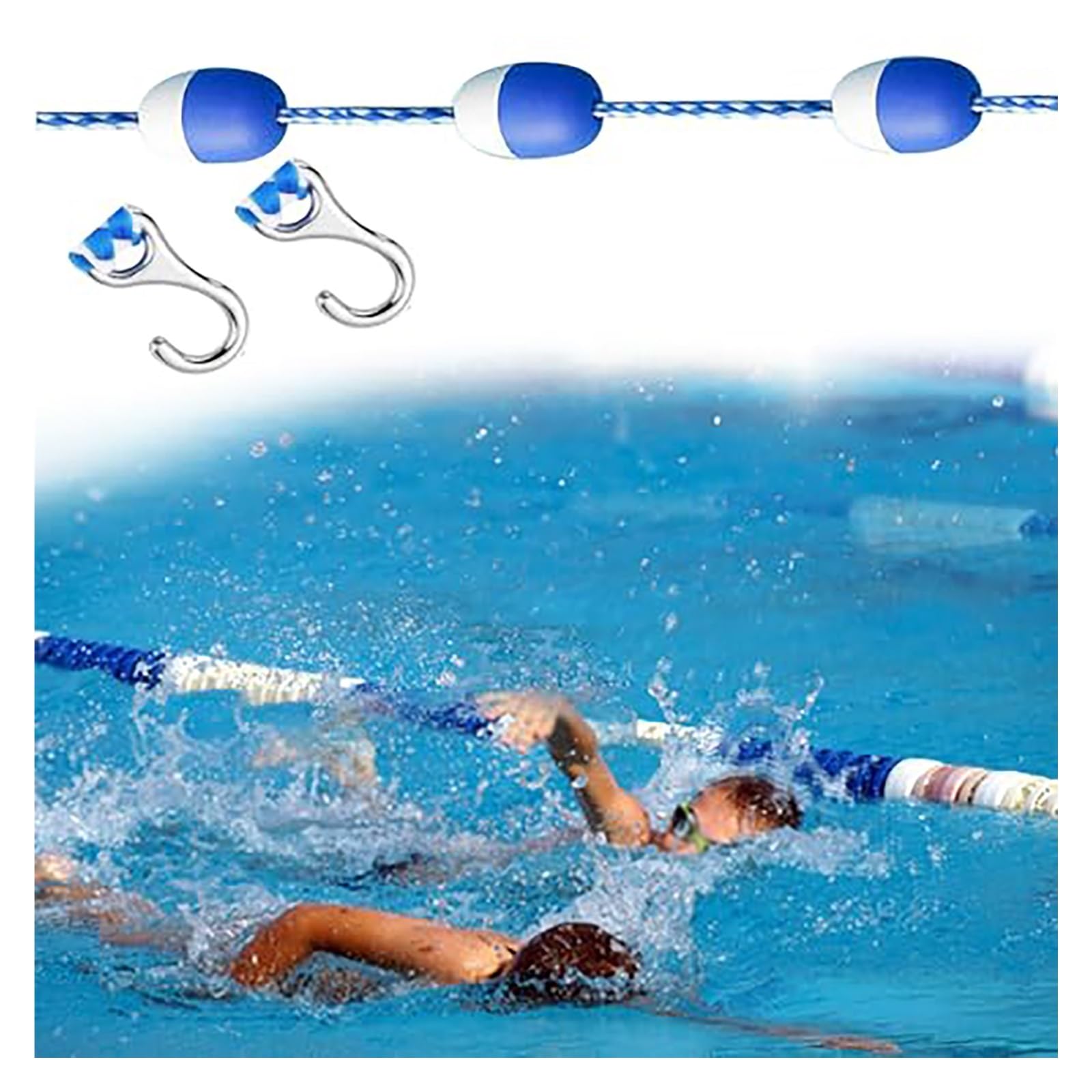 GJZQDKX Pool Safety Divider Lane Line,Professional Swimming Pool Safety Rope - 50ft, 38ft, 35ft, 30ft, 25ft, 20ft, 10ft Lane Dividers for Pool Safety, Durable Floating Line for Swimming Pools