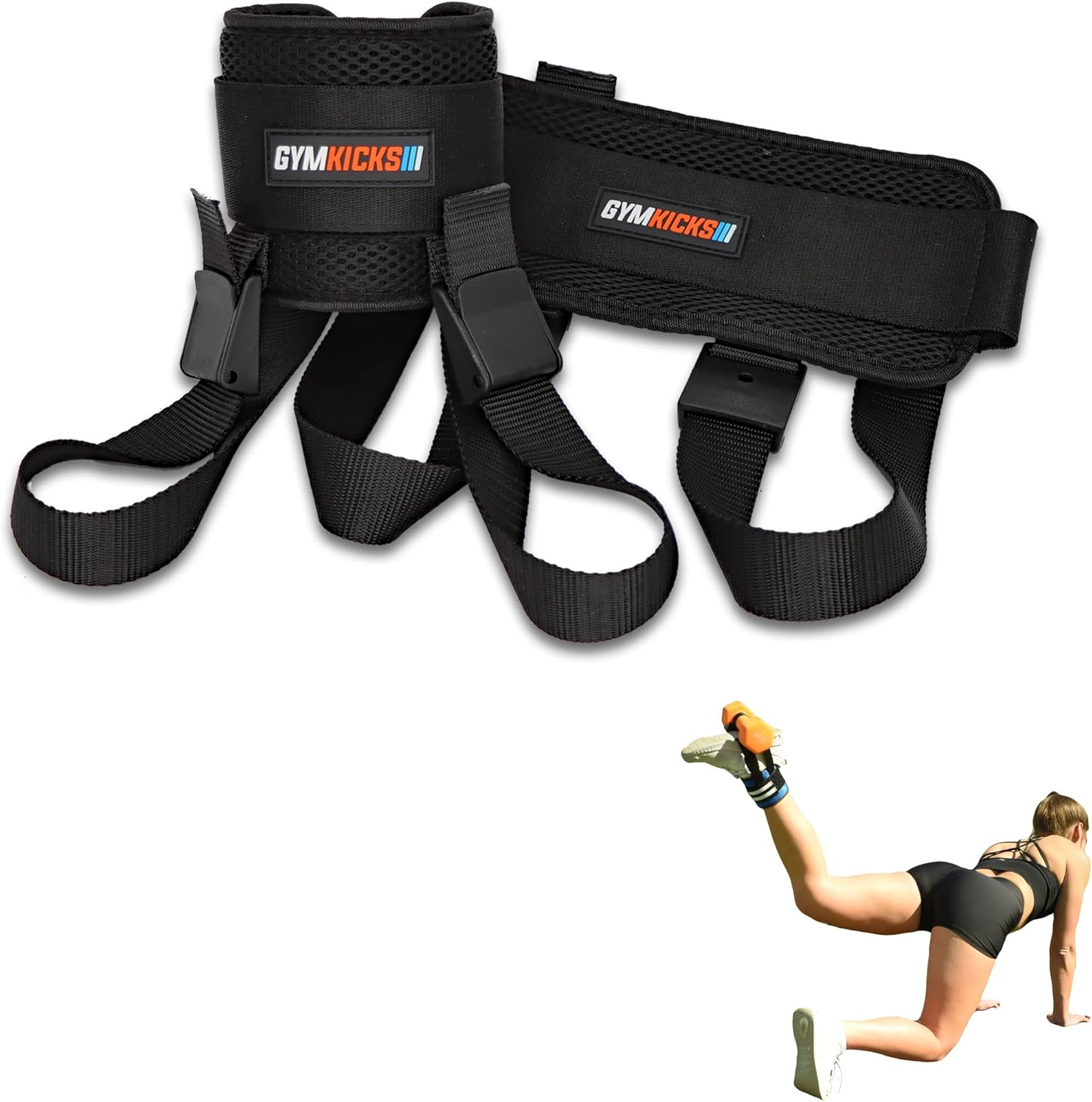 GymKicks Adjustable Ankle Weights Portable Travel and