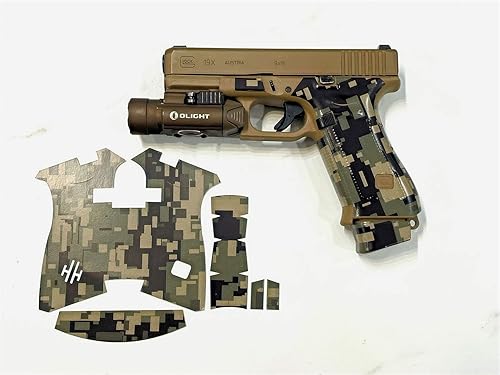 Handleitgrips Envoltura de agarre de vinilo de camuflaje digital verde desierto para Glock 19x