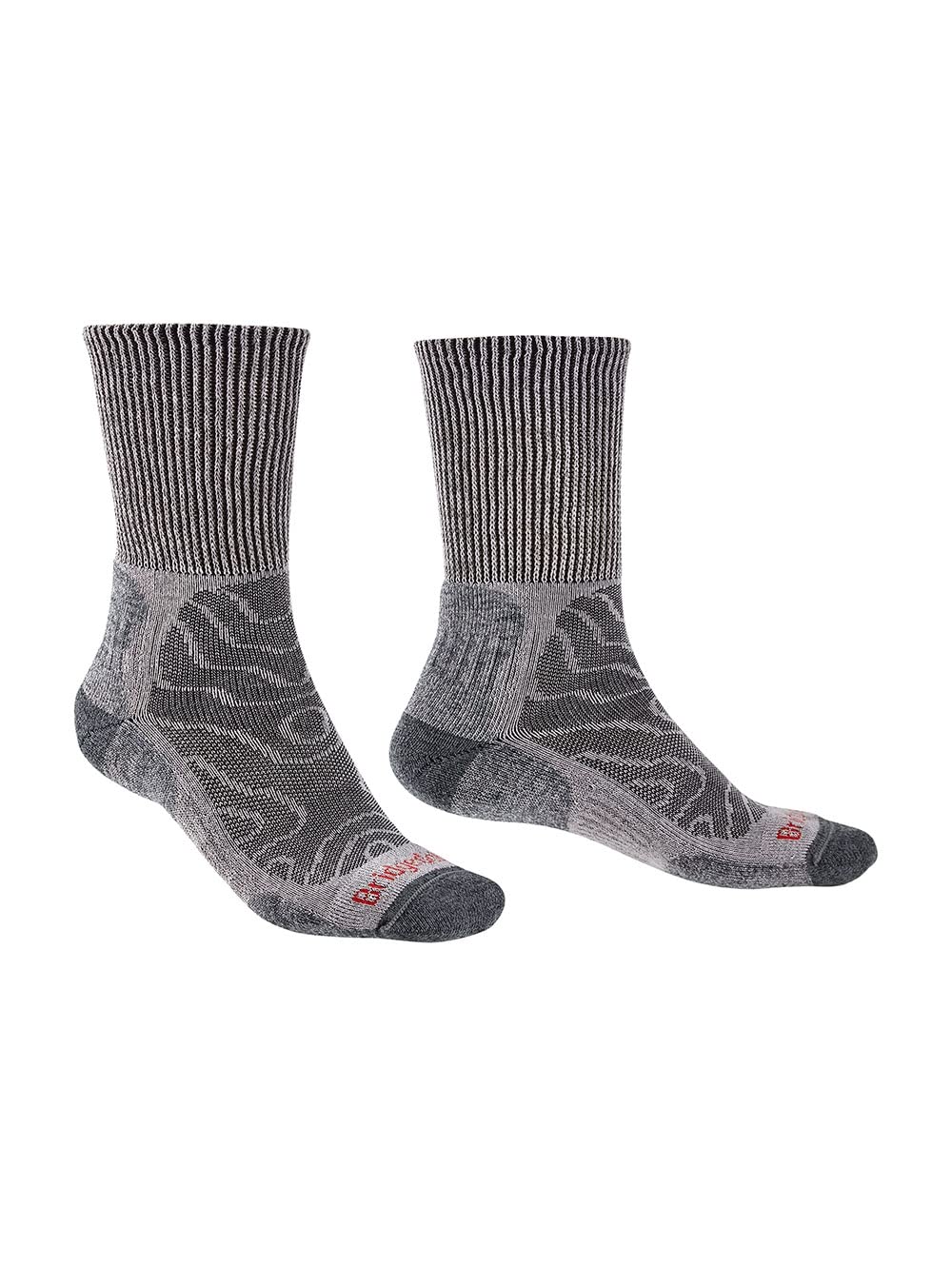 Bridgedale Men's Grey Comfort Lightweight Merino Crew Hiking Socks {710514} - Medium
