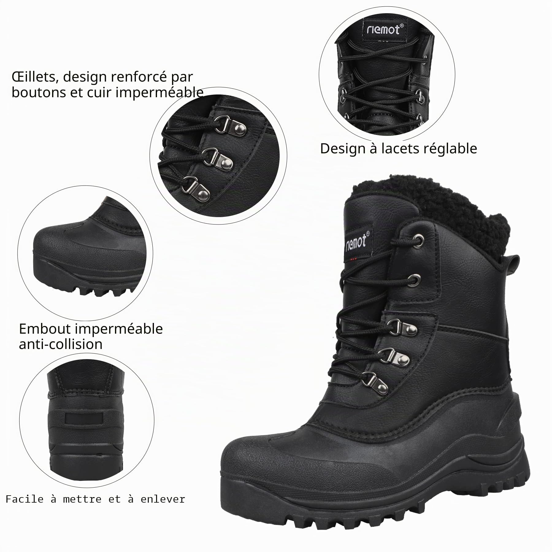 riemot Unisex's Schneestiefel Snow Boot