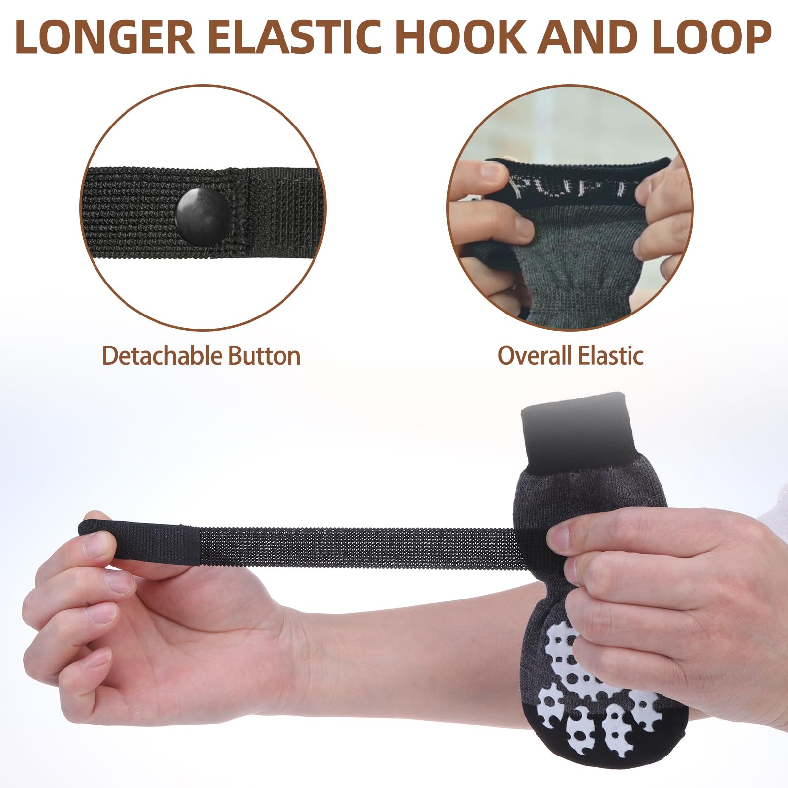 PUPTECK 2 works Anti-Slip Dog Socks Paws Stop Licking, Walking Boots for Injured Paws Hot Weather/Winter - Image 4