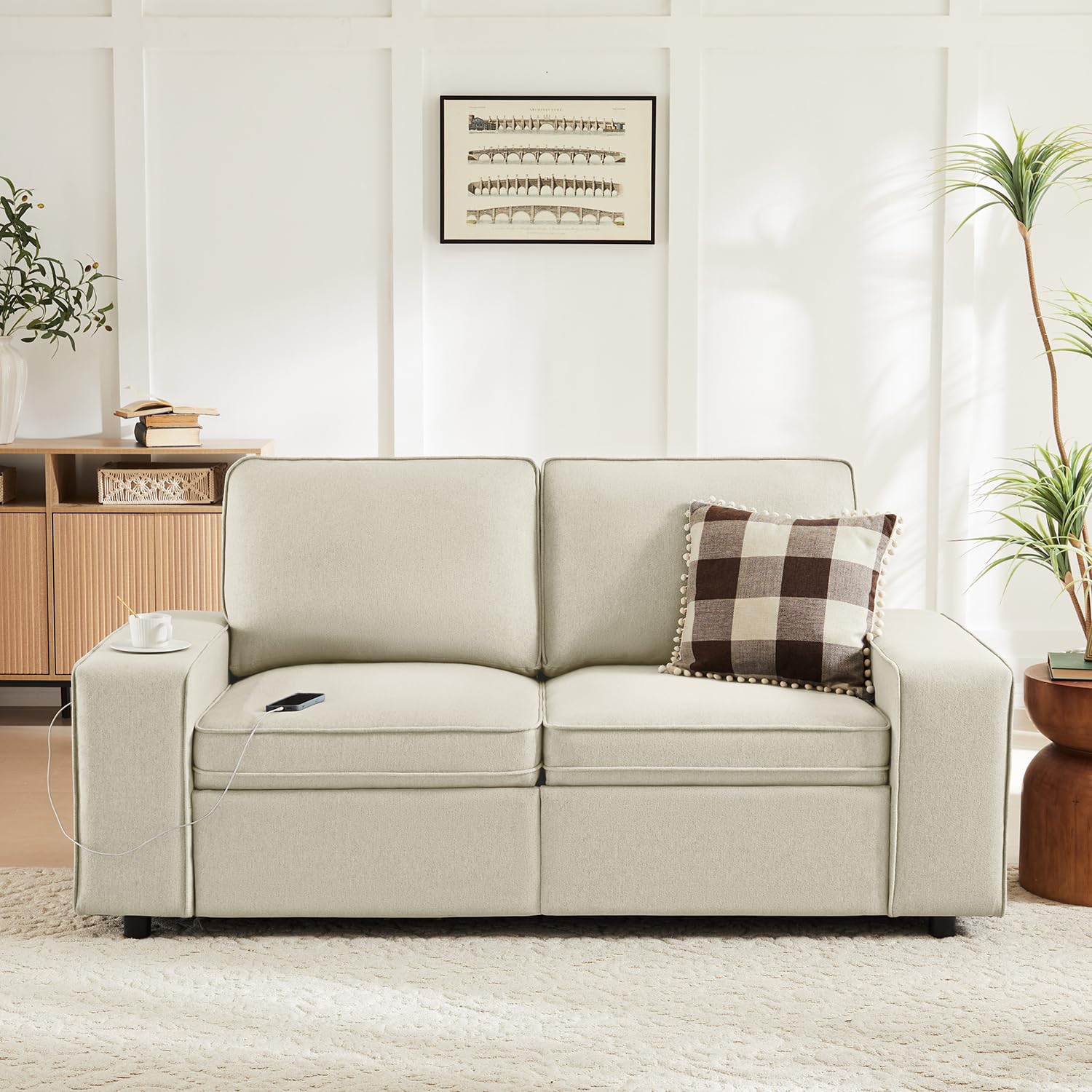 Amazon.com: Waxberry Sofa Couch with Seat Storage, Modern 2