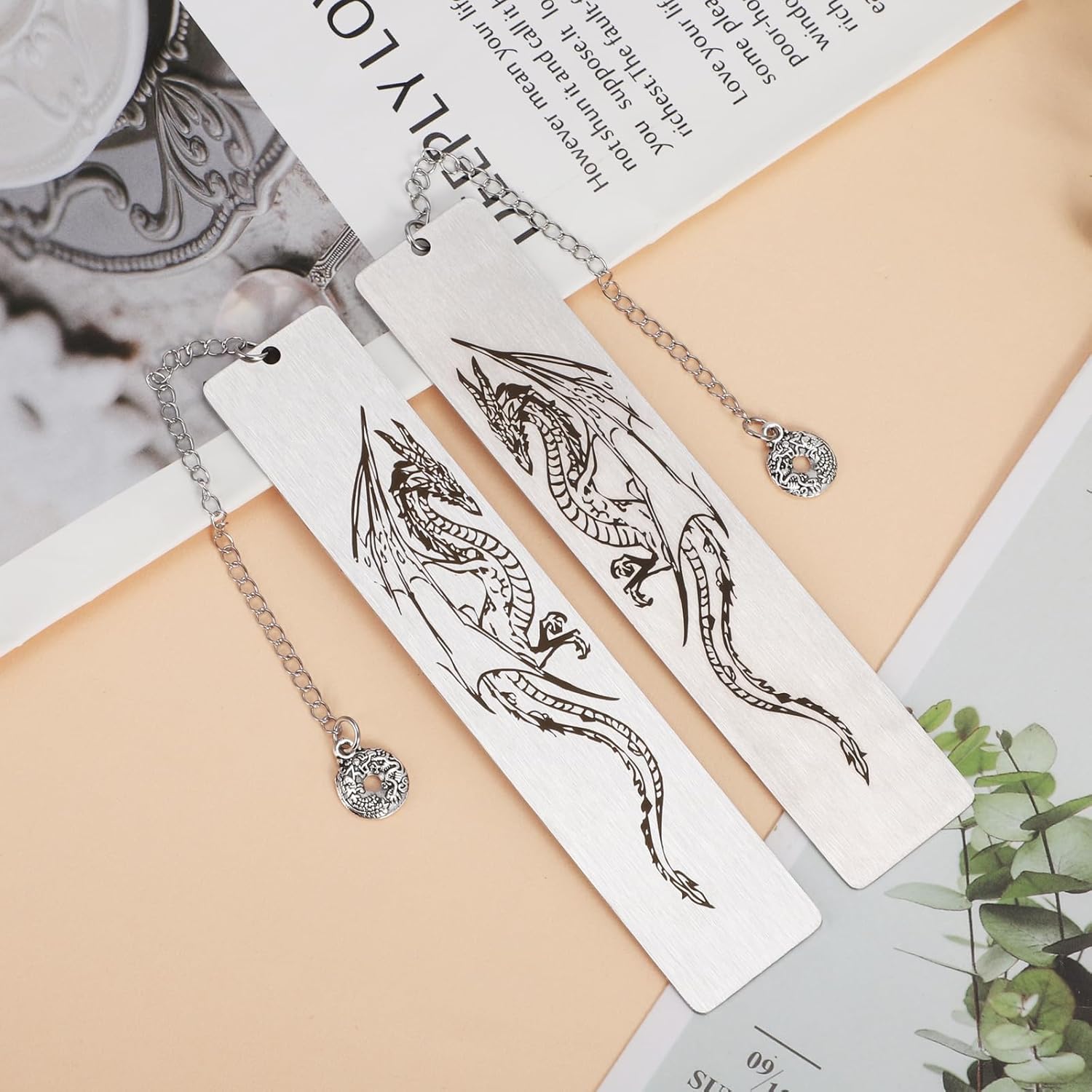 2Pcs Dragon Bookmark Gift for Men or Boy, Cool Bookmarks, Book Marks for Adults and Kids, Fantasy Gifts for Men(Style A) - Image 5