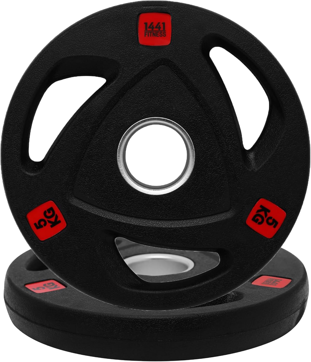 1441 Fitness Tri Grip Olympic Rubber Weight Plates or Set for CrossFit, Lifting & Strength Training – Gym Bar Plates for Exercise-Barbell Discs Plate