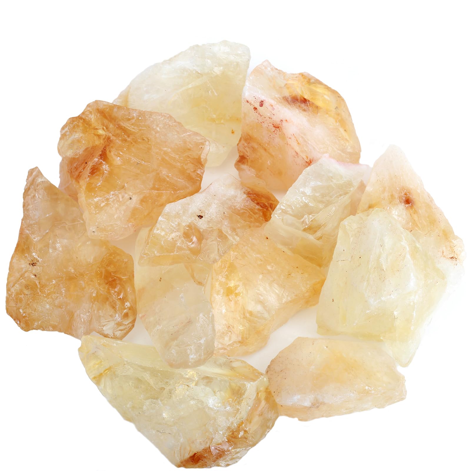 ZenQ 1 lb Bulk Rough Citrine, Large 1"- 2" Raw Crystals for Tumbling, Wire Wrapping, Cabbing, Wicca & Reiki Crystal Healing