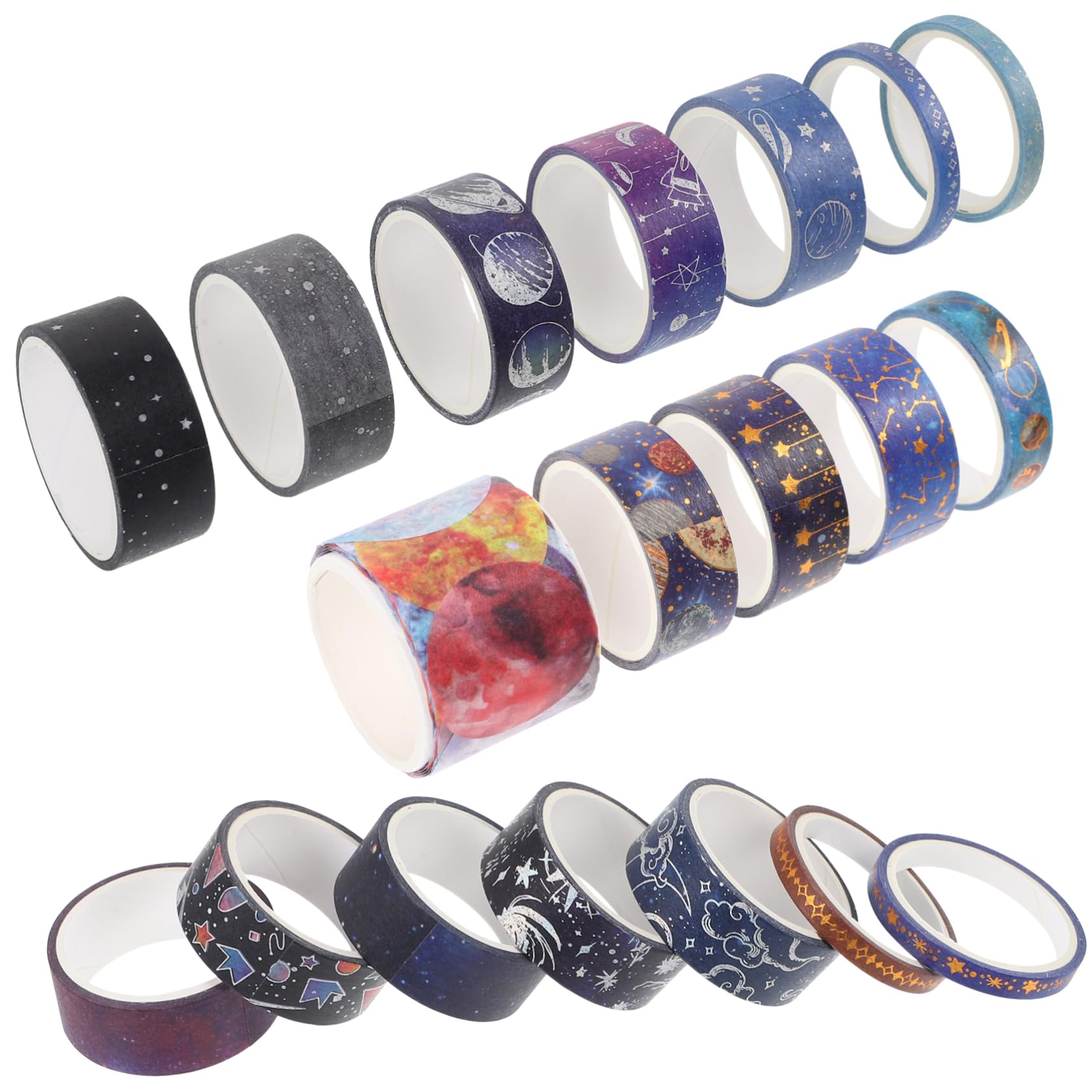 Housoutil 4 Sätze Washi Tape Glitzernde Dekoration Für Scrapbooking Bastelprojekte Geschenkverpackungen Und Diy Ideen Design 19 Rollen * 4
