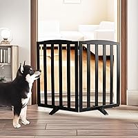 Vista 9 de Puerta para Perros Independiente para Interiores, Puerta para Perros Plegable, Puertas para Perros para Entradas, Escaleras o Pasillos, Puerta Blanco