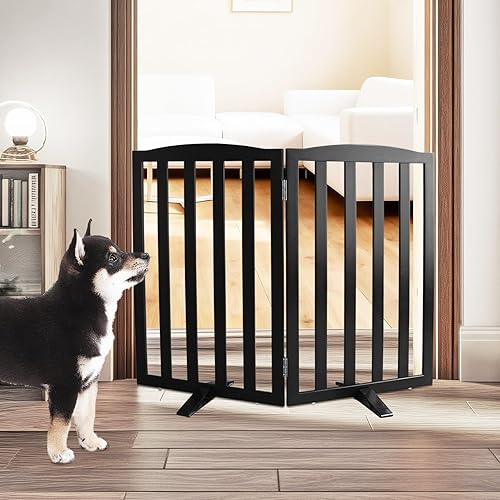 Miniatura 9 de Puerta para Perros Independiente para Interiores, Puerta para Perros Plegable, Puertas para Perros para Entradas, Escaleras o Pasillos, Puerta