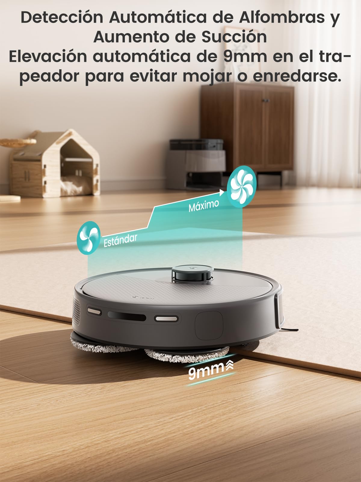 Lefant M3 MAX Robot Aspirador y Fregasuelos,20000Pa,Anticaídas,Elevación de fregona,Mapeo,Navegación LiDAR,Prevención de obstáculos,Recogida de Pelo de Mascotas,Alexa/App/i Watch/2,4G & 5GHz