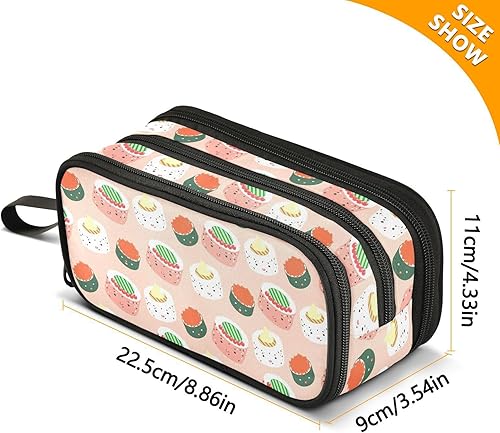 Miniatura 4 de Estuche para lápices de sushi japonés, gran capacidad, para niñas, niños, soporte para bolígrafos, bolsa de almacenamiento para suministros