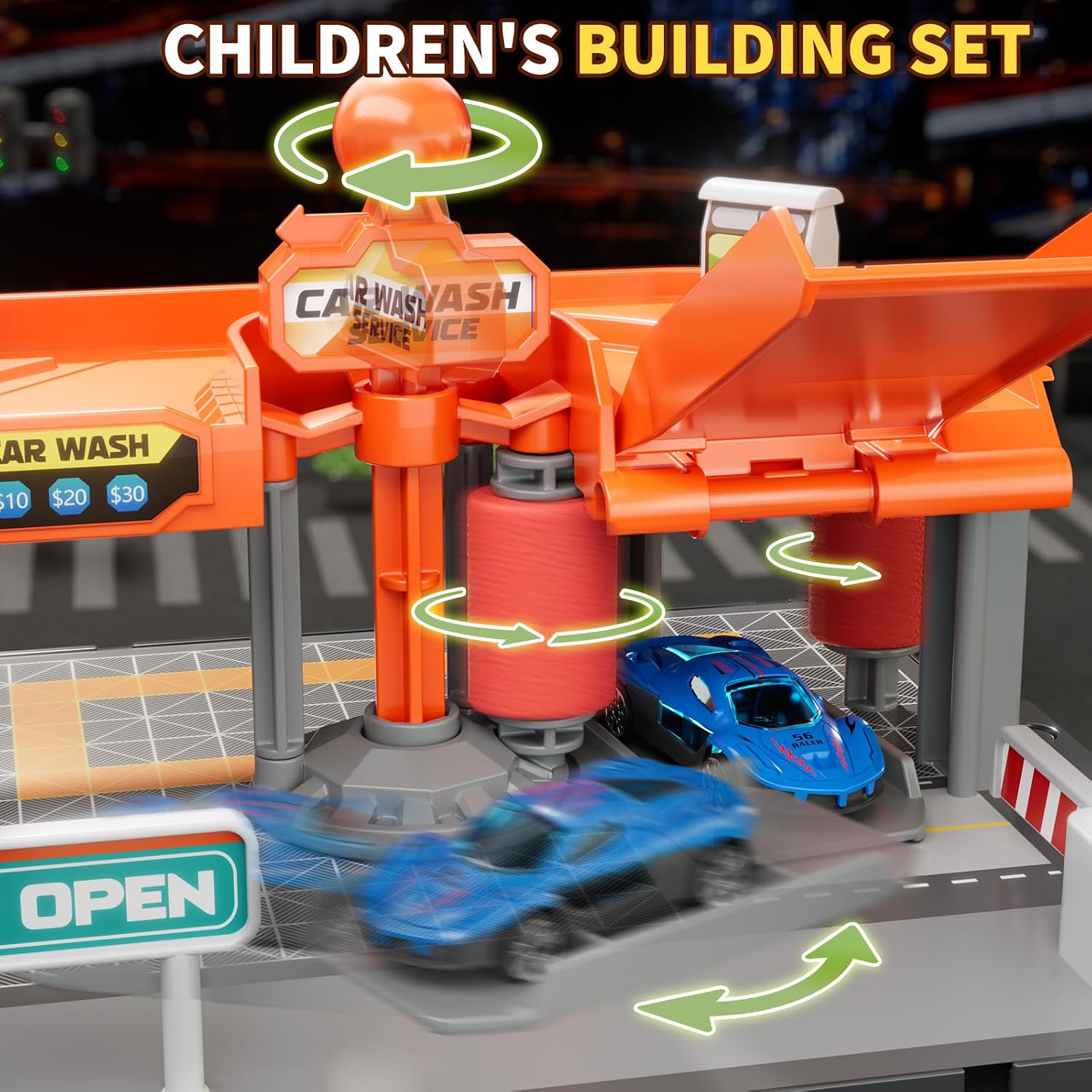 Kids Car Wash Toy, Toy Cars Playsets, 1:64 Scale Die-Cast Toy Cars image 2