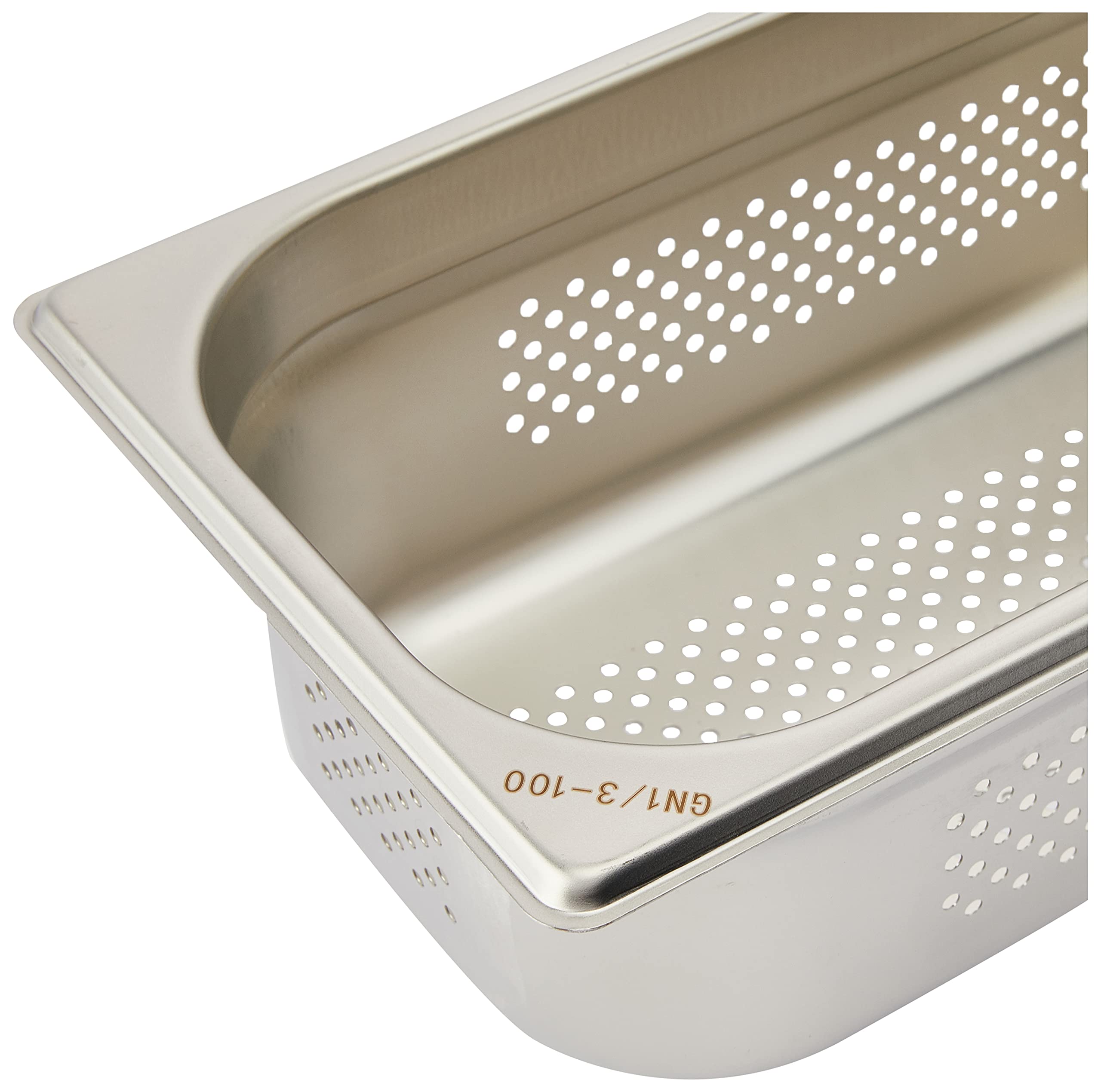 SARO BUDGET LINE Recipiente GN 1/3 perforado, acero inoxidable, 100 mm de profundidad, para ollas a vapor y baño maría, 4 l