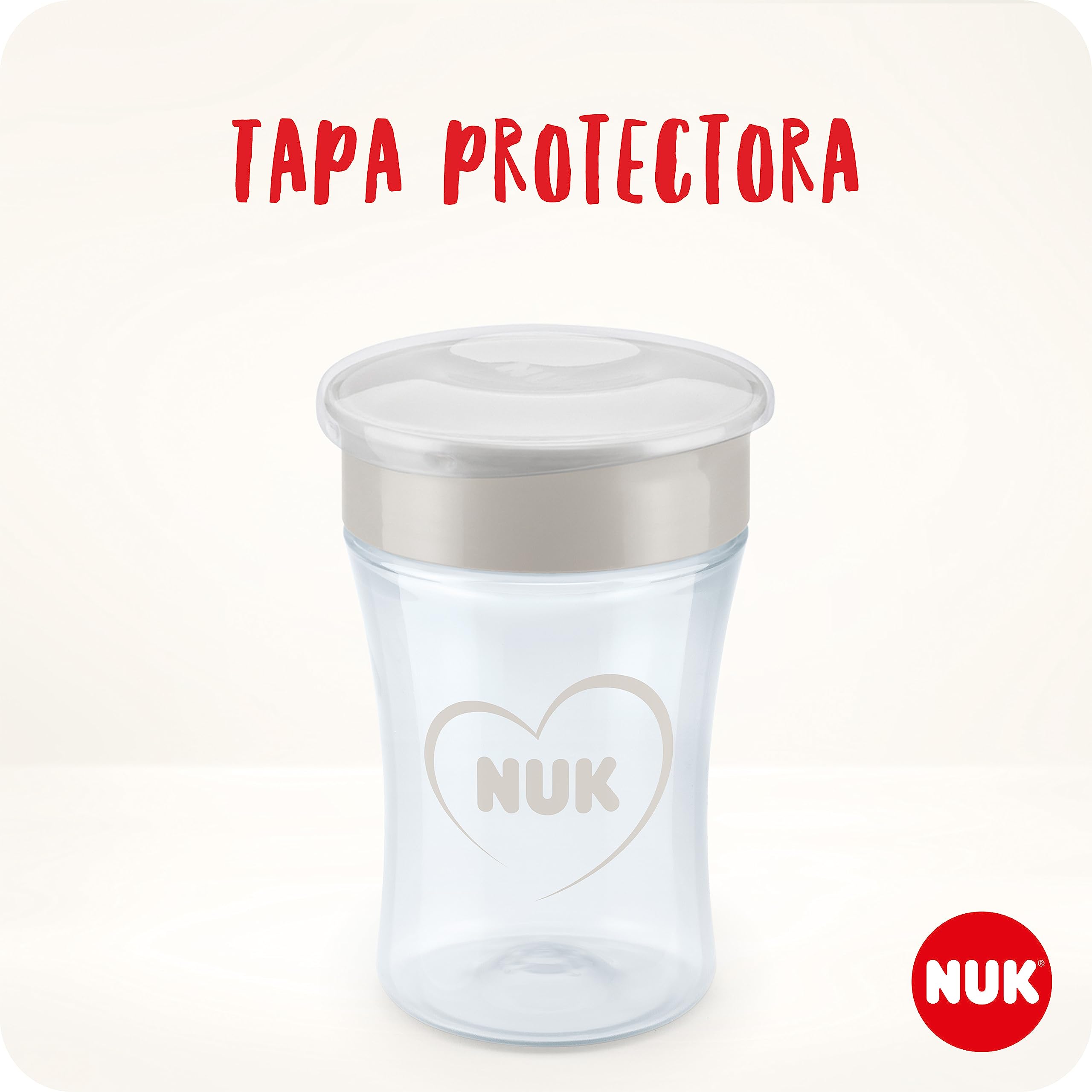 NUK Magic Cup vaso aprendizaje bebe de acero inoxidable | +8 meses | 230 ml | Borde a prueba de derrames de 360° para beber desde cualquier lado | A prueba de fugas | Azul